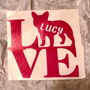 Love Frenchie Bulldog decal - Personalized
