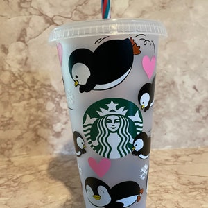 Penguin Reusable Color ChangingTumbler; 24 oz Reusable Cold Cup; Penguin Tumbler
