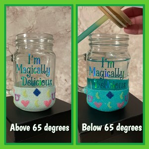 I’m Magically Delicious Color Chang Glitter Mason Mug - St Patrick’s Day Gift for Birthday/Anniversary/College Student/Friend/Mom/Bestie