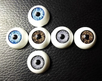 12MM Acrylic Doll Eyes - 1 pair, different colour options - UK Seller