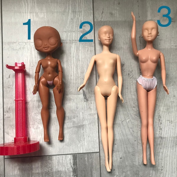 Repaint Ready doll body - OOAK customization /  Face Up or rerooting practice blanks - UK Seller