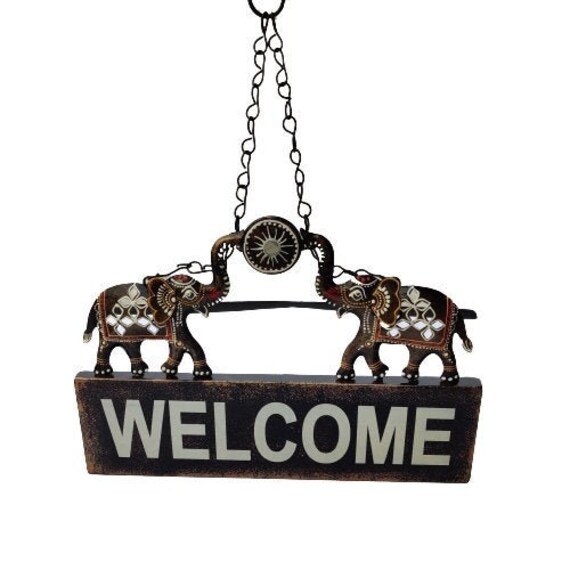 Metal wall hanging Board with Elephant Design for Etsy