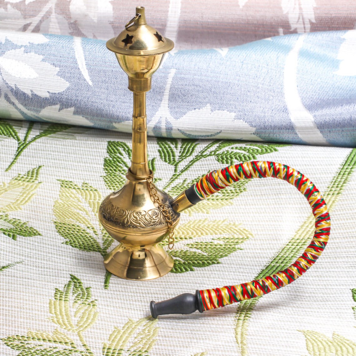 Indian Brass Vintage Hookah, Home Decor, Vintage Brass Articles