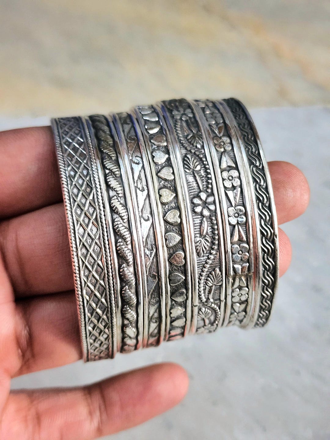 925 Sterling Silver Bangle/bracelet Handcrafted Work Wear Bangles, Well  Stamped Traditional Bangle/bracelet, Women's Accessories