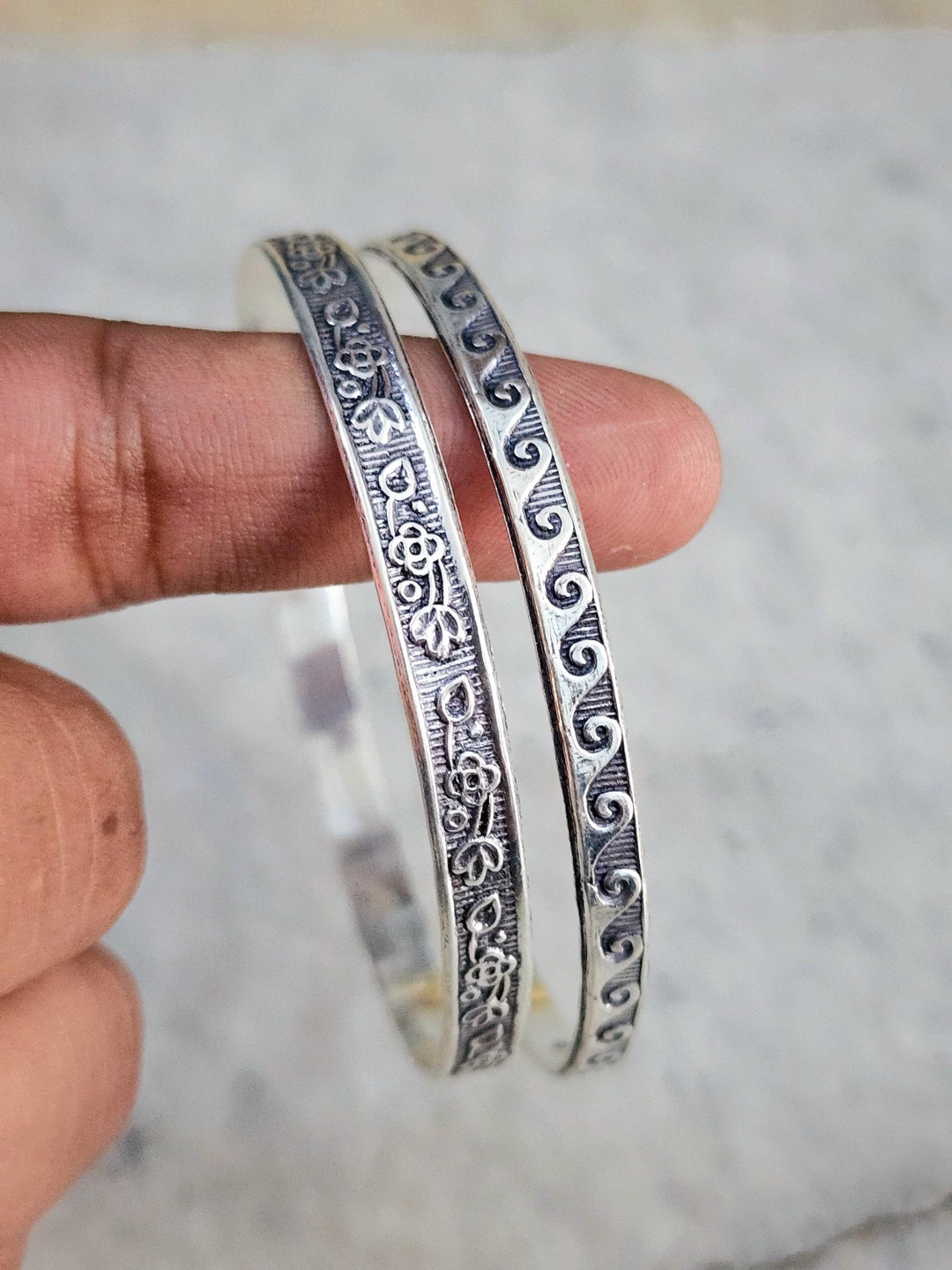 2 Set Bangle , Set of Bangle , 925 Sterling Silver Bangle
