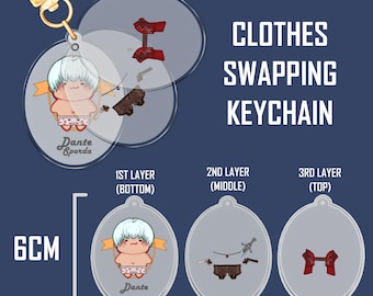 Devil May Cry - Dante Dress-up sleutelhanger voor 3 pc's