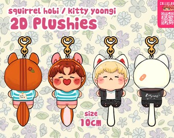 SOPE 2D PLUSH CHARMS- Yoongi Kitty & Chipmunk Hobi