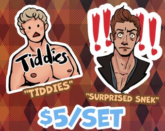 Tiddies and Surprised Snek Matte Sticker Set