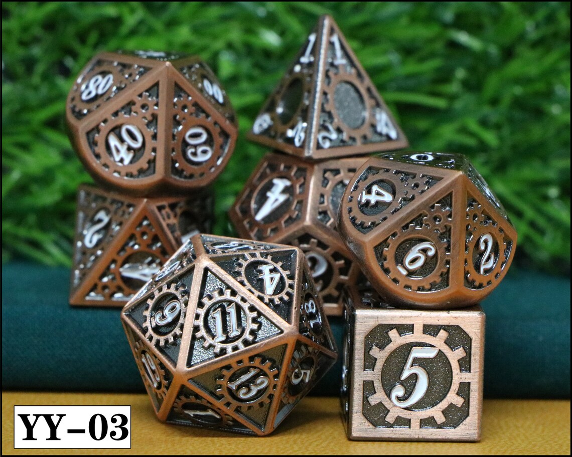 Metal Dnd Dice Dnd Dice D&D Dice Dungeons And Dragons Etsy