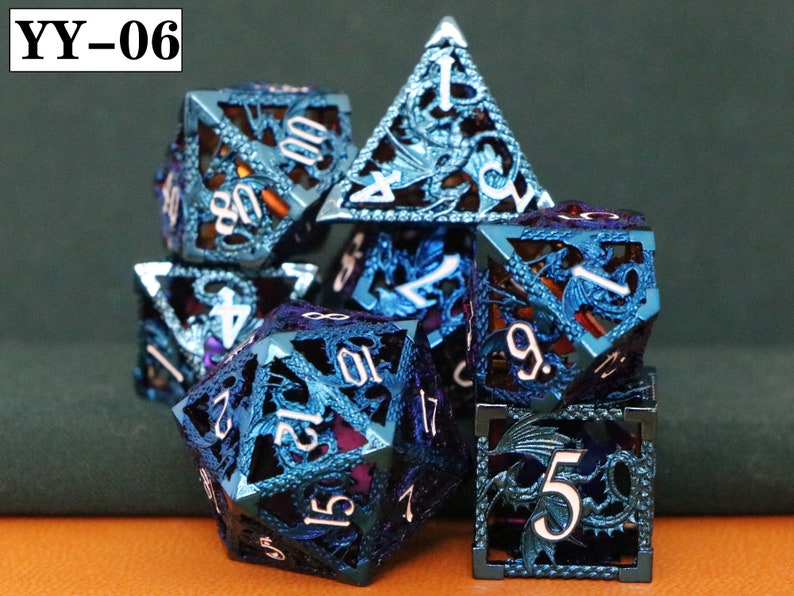 Hollow Dice D/&D Dice |D And D Dice D20 D6 Dice Handmade Dicel Dice Set Dnd Dice Dice Tray RPG Dice Blue Dice Dragon Dice