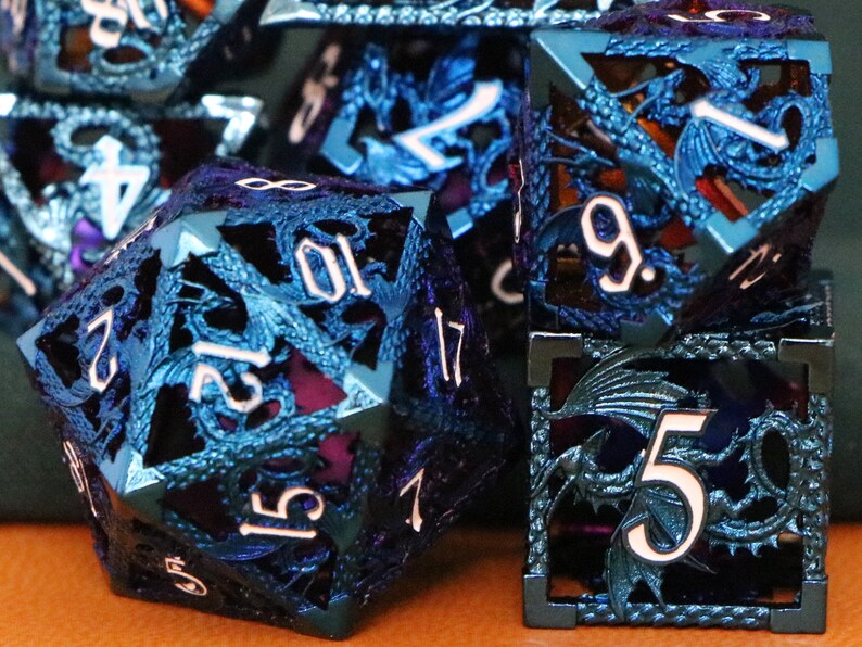 Hollow Dice D/&D Dice |D And D Dice D20 D6 Dice Handmade Dicel Dice Set Dnd Dice Dice Tray RPG Dice Blue Dice Dragon Dice
