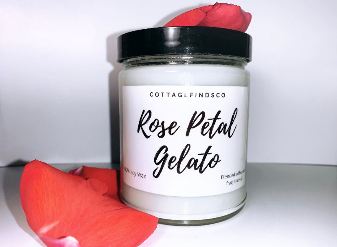 Rose Petal Gelato Soy wax Candle Etsy