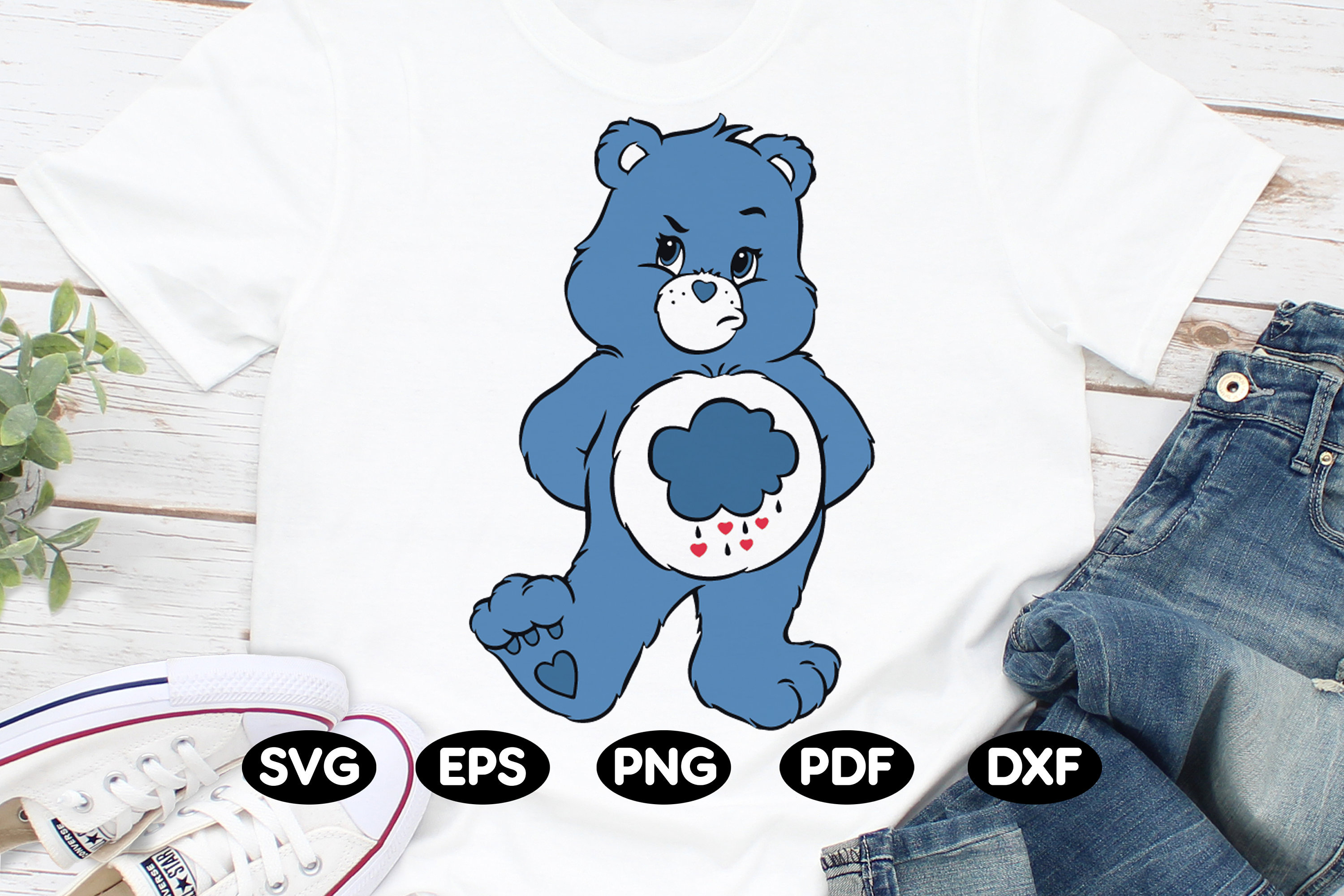 Care bears Grumpy bear in Svg Png Dxf Eps Pdf format Instant | Etsy