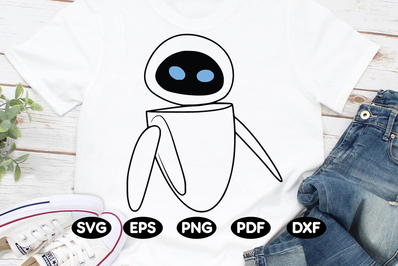 Eve Wall E in Svg Png Dxf Eps Pdf format Instant download Etsy