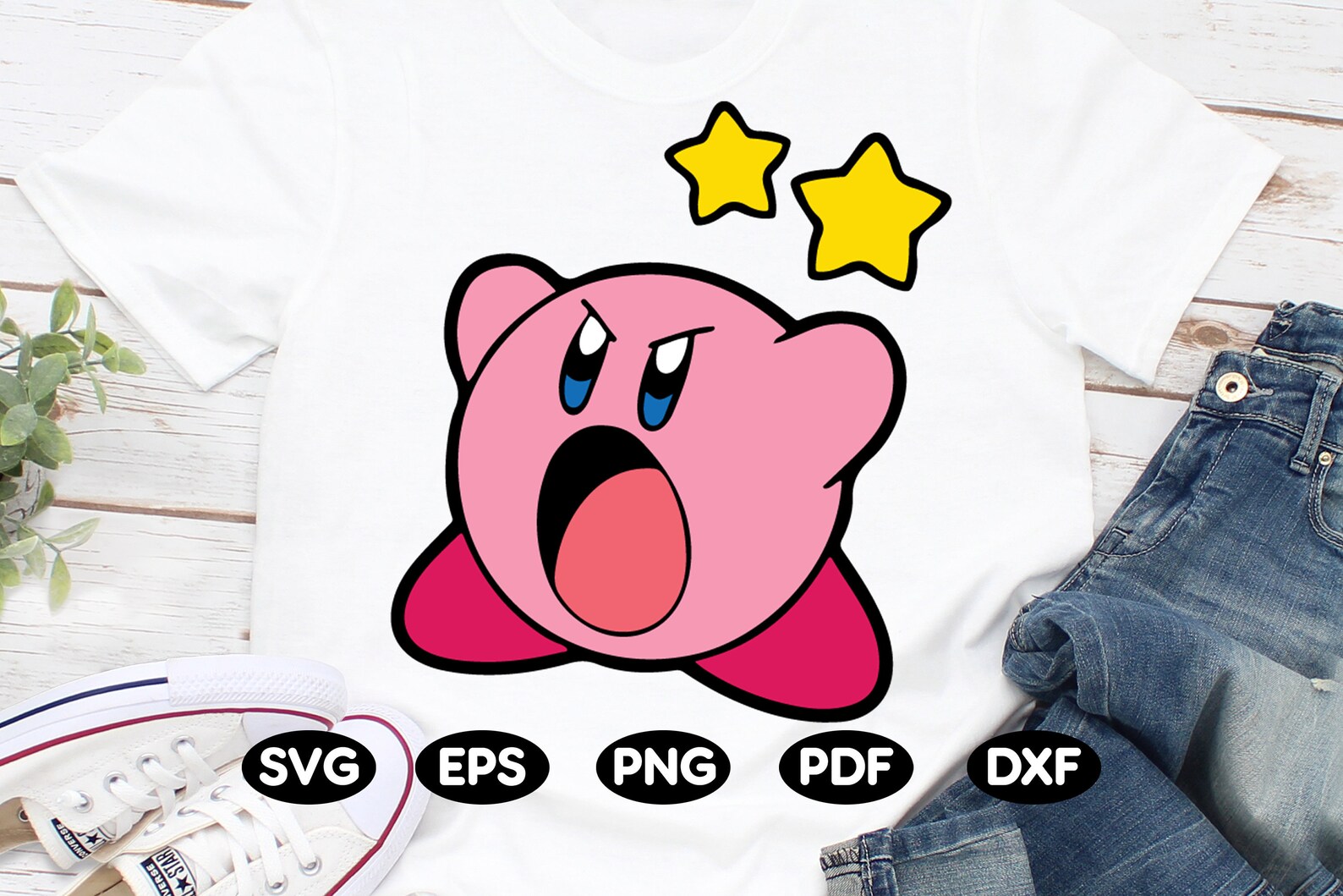 Vector Kirby in Svg Png Dxf Eps Pdf format Instant download | Etsy