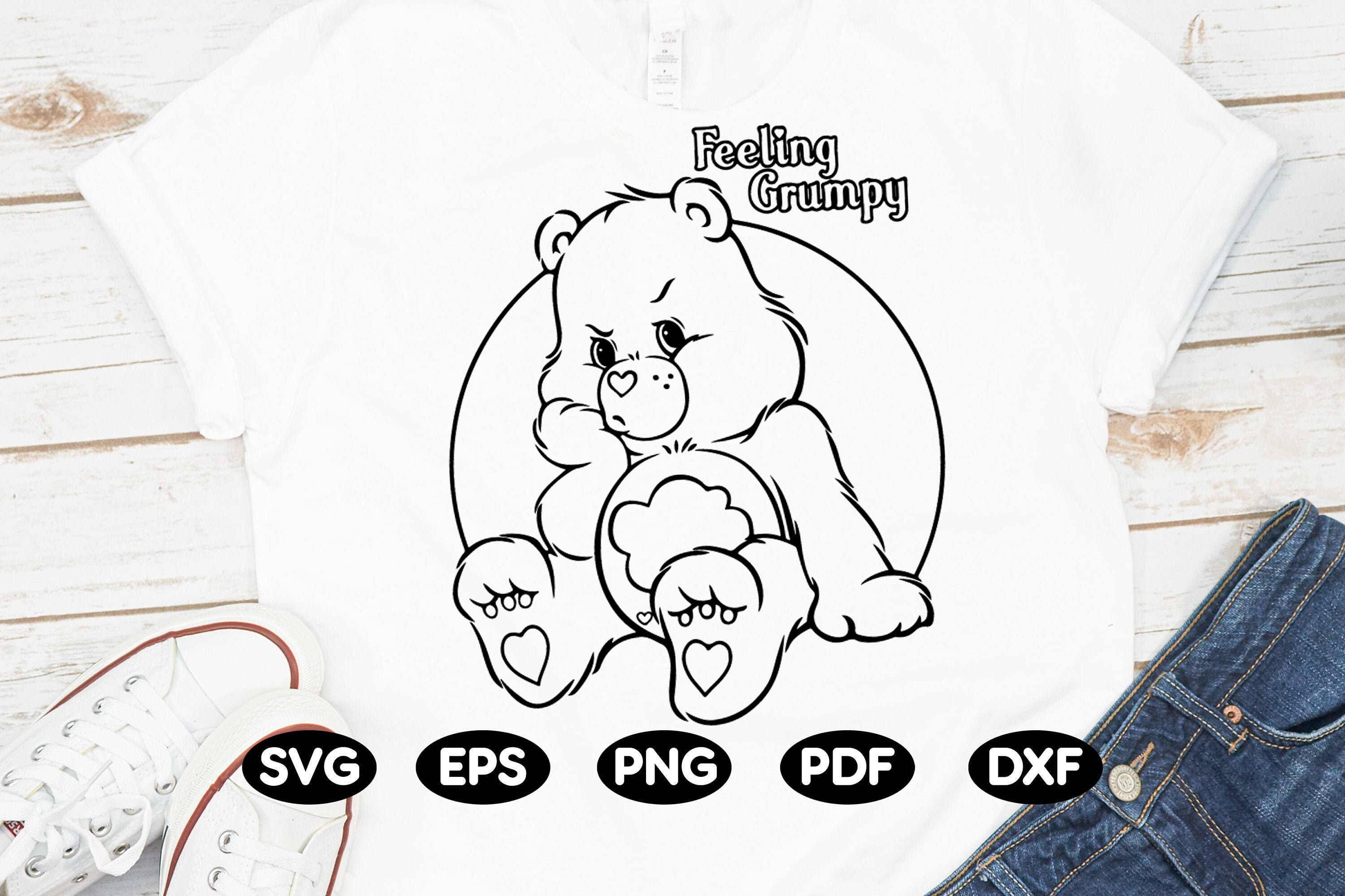 Care bears Grumpy bear in Svg Png Dxf Eps Pdf format Instant | Etsy