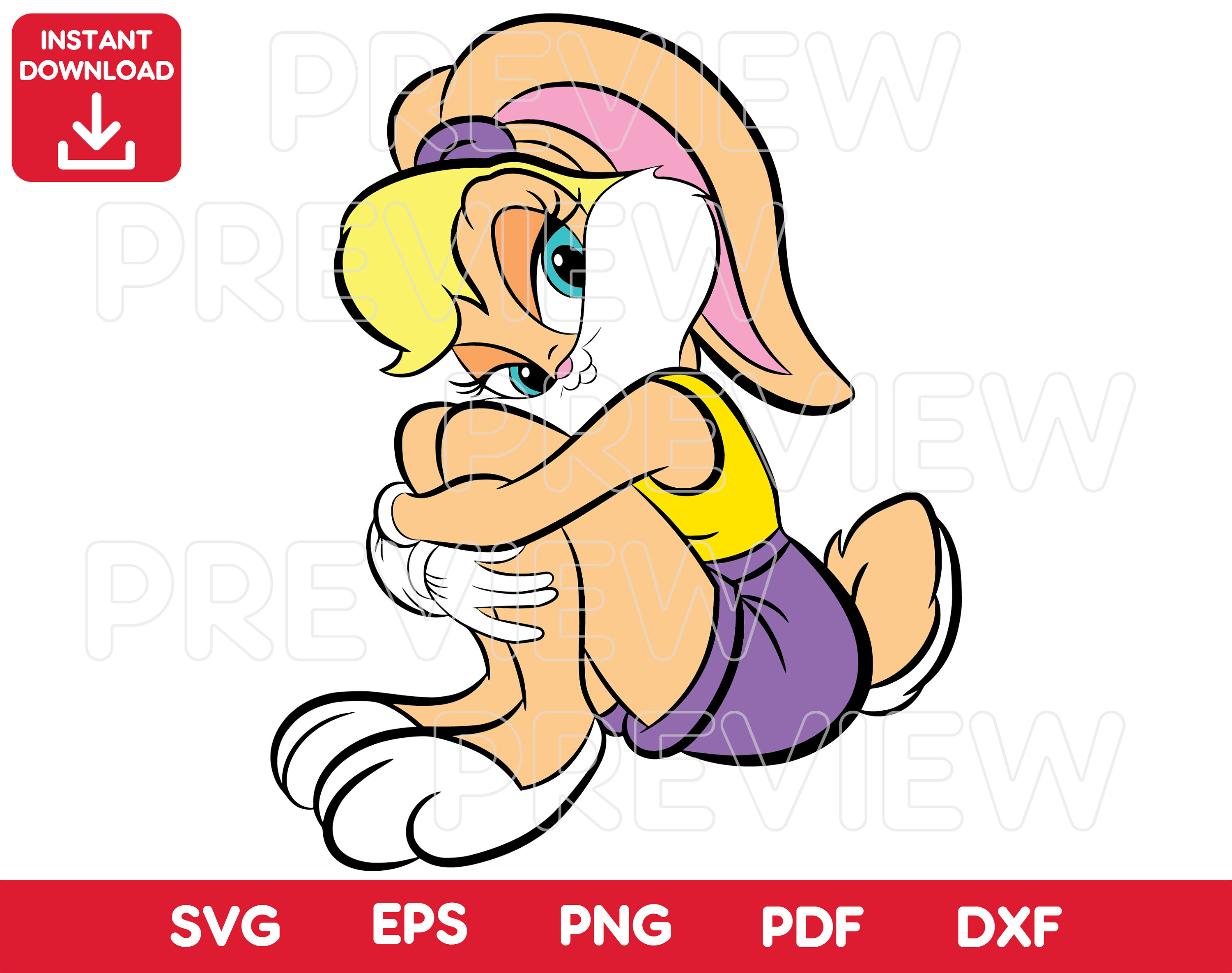 Lola Bunny in Svg Png Dxf Eps Pdf format | Etsy