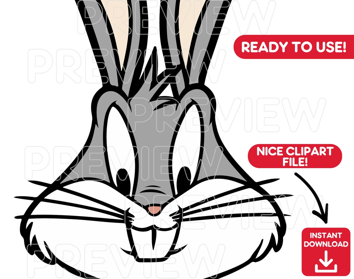 Bugs Bunny in Svg Png Dxf Eps Pdf format | Etsy