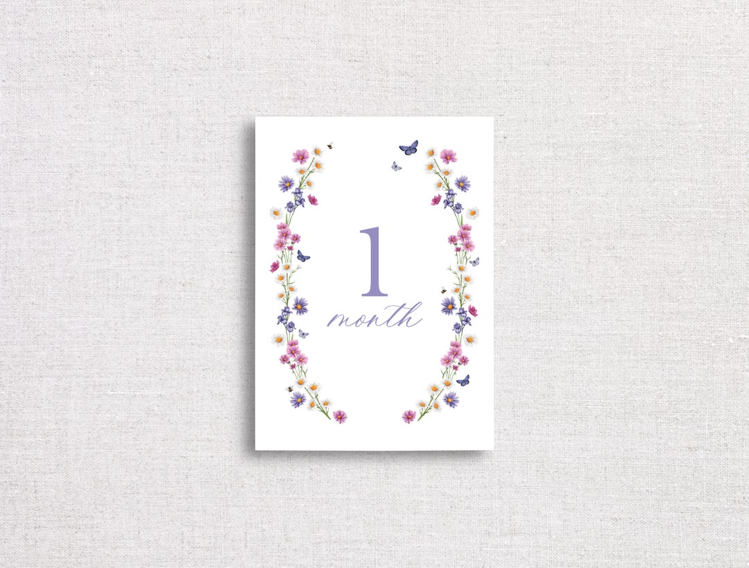 Botanical Monthly Milestone Cards | Digital Download | Baby Girl ...