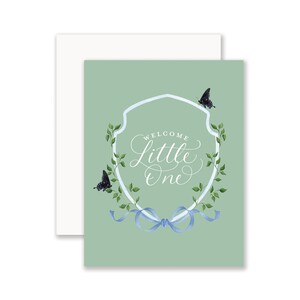 Welcome Little One Greeting Card | New Baby Card | Watercolor Card | Gender Neutral Baby Card | Baby Shower Gift | Welcome New Baby Card