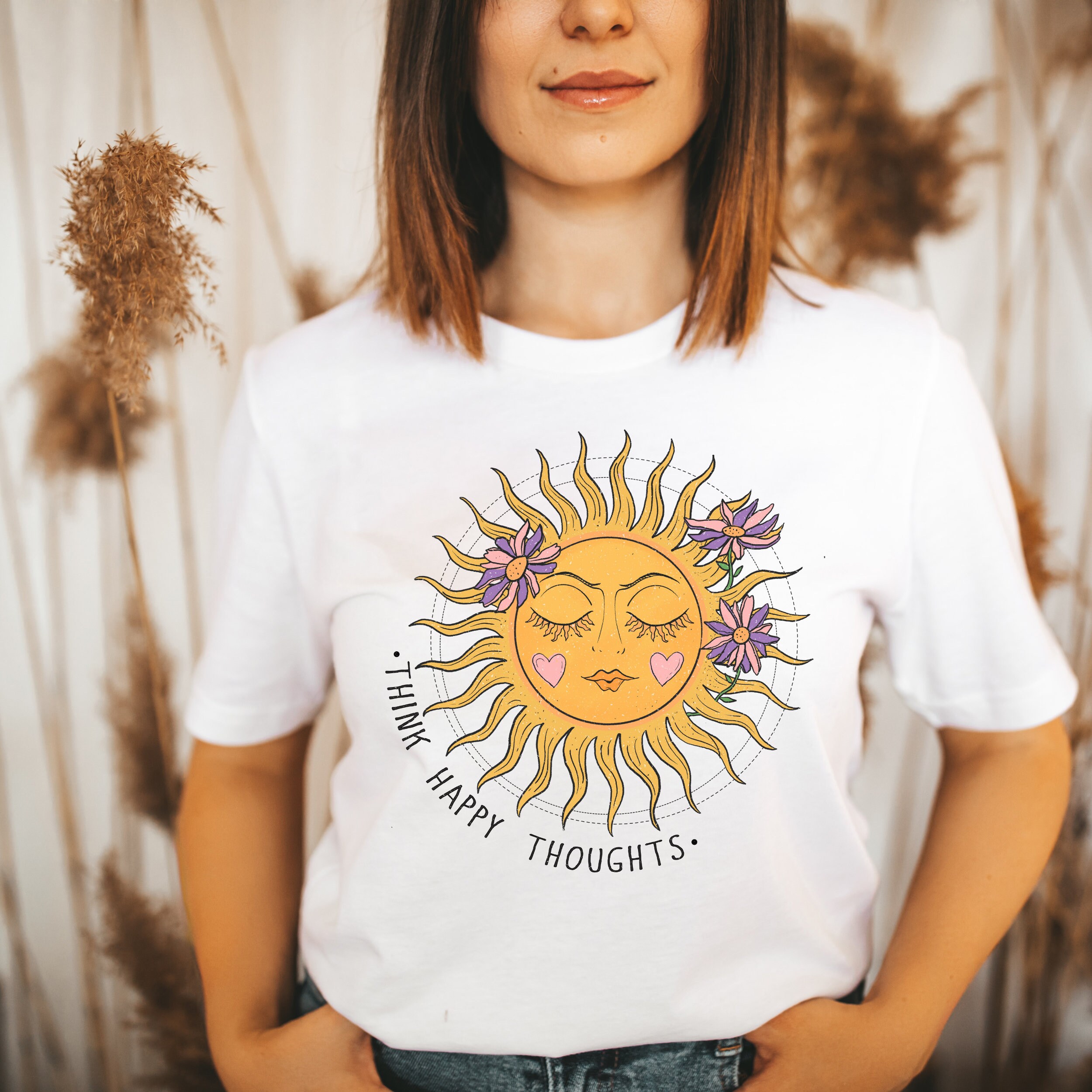 Vintage Boho Sun Shirt Celestial Sun 