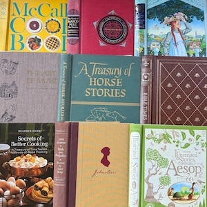 Larger Size Vintage Book Cover Junk Journal Kit: 20+ Assorted Book Pages