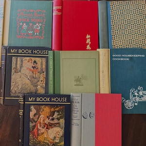 Larger Size Vintage Book Cover Junk Journal Kit: 20+ Assorted Book Pages