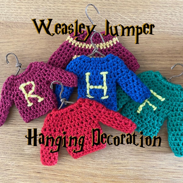 Weasley Jumper Christmas Ornament, Can Be Personalised, Handmade to Order
