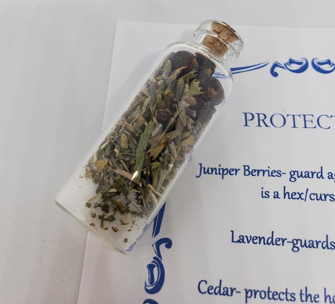 Protection Spell Bottle Spiritual Herbs Protection Witch Etsy