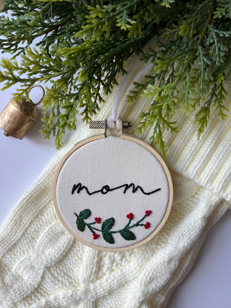 Stocking Tags, Christmas, name tags, handmade, embroidered image 3