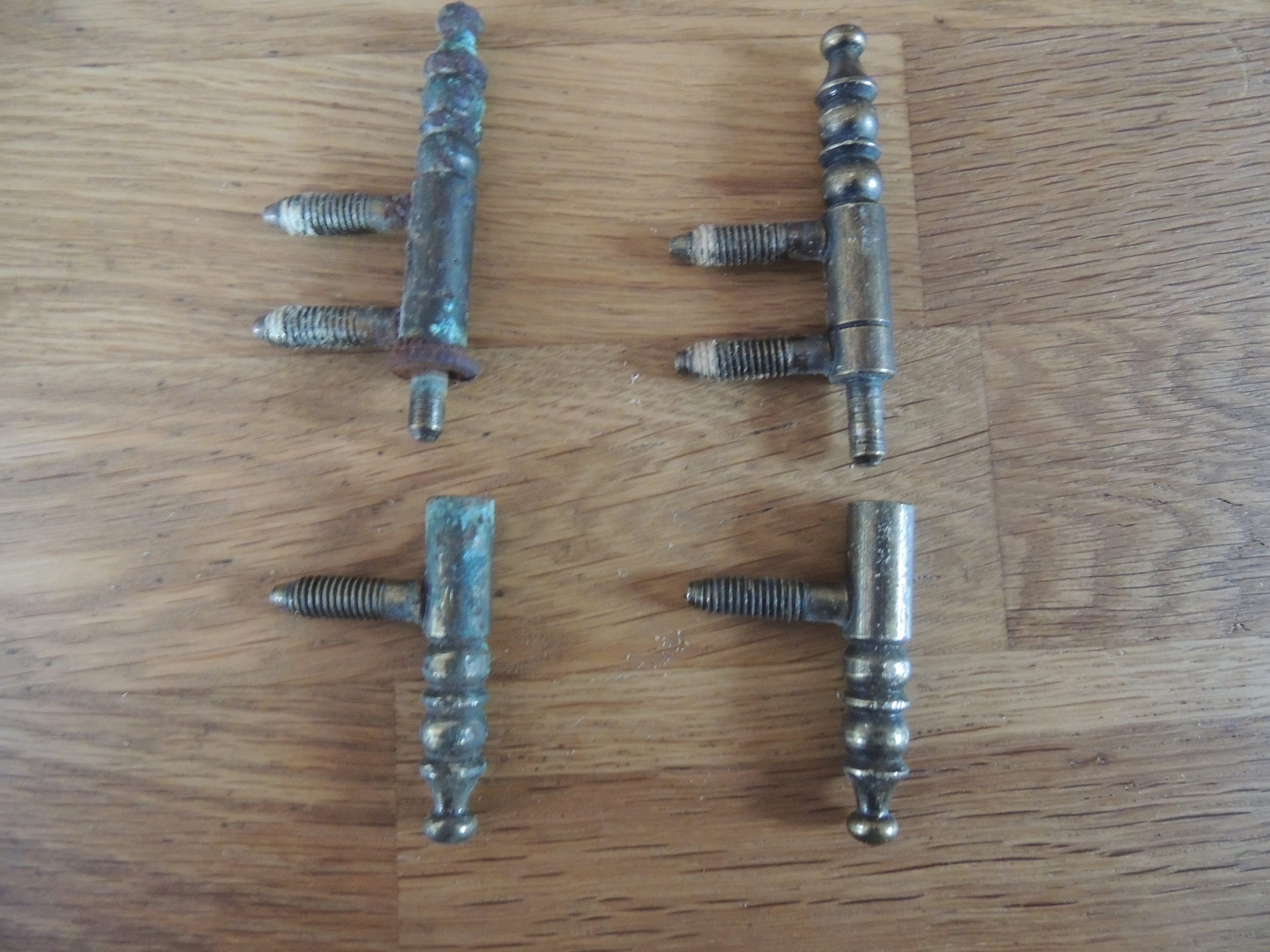 2 Piece Old Hinges Brass Etsy