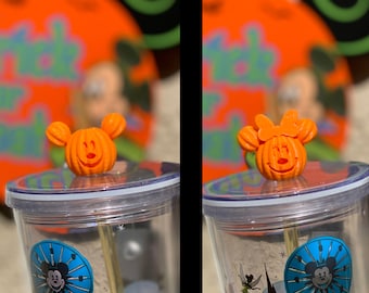 Pumpkin Mickey Straw Topper Charm Halloween Decor
