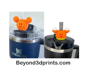 Halloween Mickey Smiling and Winking Straw Topper for 40 oz Stanley Cups size!