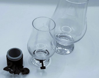 Wee Size Glencairn Whiskey Tags Set with Storage Stem (Numbers or Letters)