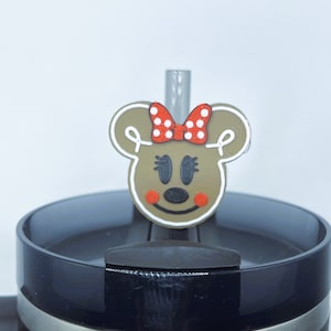 Stanley Cup Gingerbread Minnie Mouse Drink Straw Topper Charm Holiday Decoration