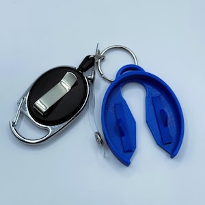 Pharmacist Retractable Badge Clip With Compact Pill Bottle Tool - Optional Credential Holder Add-On