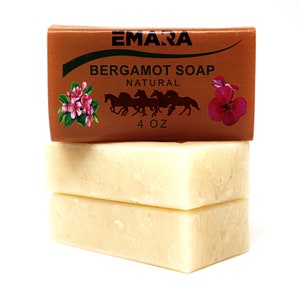 3 PACK Bergamot Natural, Neutral, Vegan, Organic Soap, Handmade With Premium Therapeutic Grade Essential Oils, Best For All Skin Types