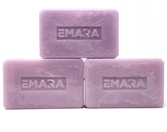 Confezione da 3 saponi alla lavanda fatti a mano: oli essenziali vegani e naturali