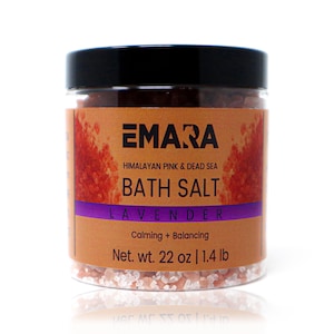Lavender Scented Himalayan Pink and Dead Sea Salt Bath Soak Enriched with Rosehip Oil Vitamin E Oil Calming Balancing