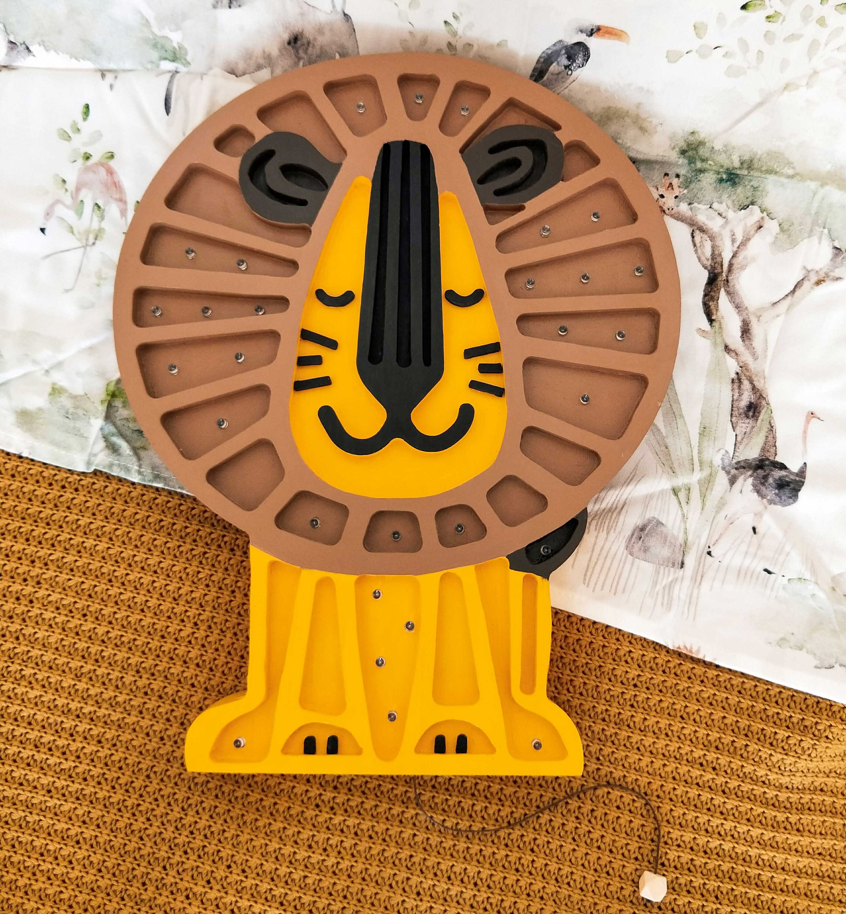 Wooden Lion Lamp Etsy