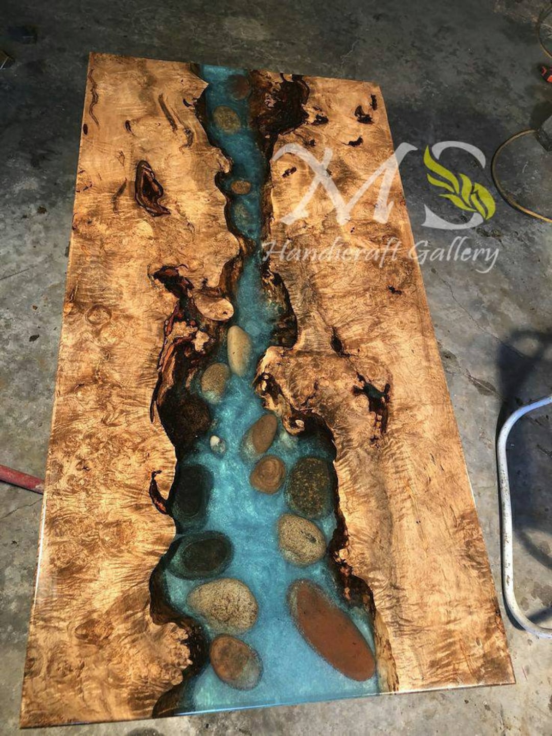 Custom Epoxy Resin Ocean Dining Table | Live Edge Parota Wood - Etsy