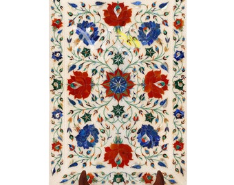 Buy Marble Inlay Decorative Tray, Natural Semi precious stones Home Living Dining room,Patio Room Wall Decor,Pietra Dura Inlay Art Tray
