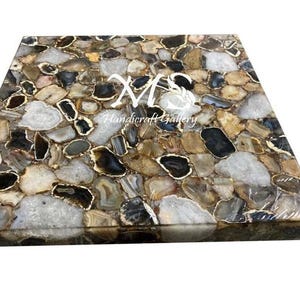 Rose quartz Agate Dining Table Top,Natural Hard Stone Table Top,Coffee and Dining Table,Semi Precious Stones Hallway Coffee Table Home decor