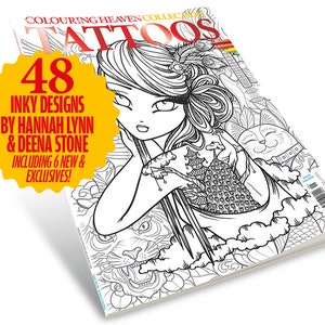 Colouring Heaven Collection Tattoos (Print Magazine) | Tattoo Inspired Colouring Pages | Hannah Lynn & Deena Stone