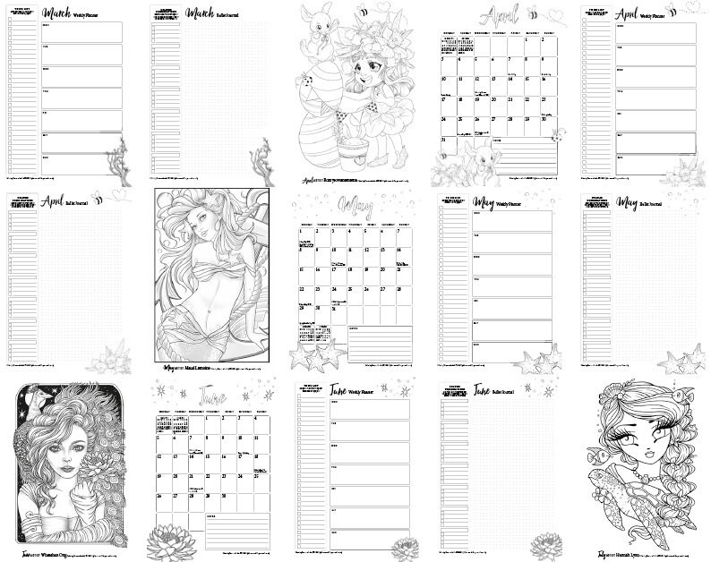 Colouring Heaven Calendar 2023 Digital Download Etsy Australia