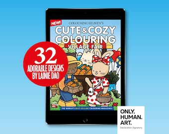 Colouring Heaven Cute & Cozy Colouring Village Fair (Digital Download PDF) | Comfy Cosy Colouring | Lainie Dao | Only Human Art