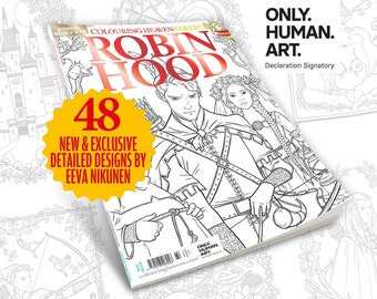 Colouring Heaven Collection Robin Hood | Robin Hood Colouring Pages | Eeva Nikunen | Only Human Art