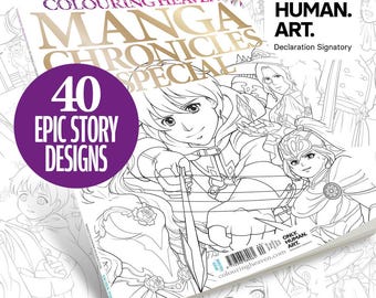 Colouring Heaven Manga Chronicles Special (Print Magazine) | Fantasy Colouring Pages | Jolene Yeo | Only Human Art