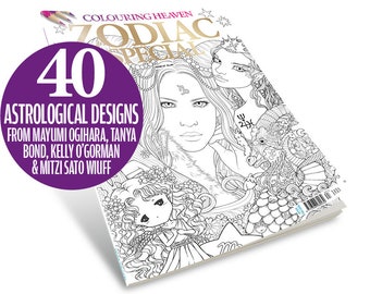 Colouring Heaven Zodiac Special (Print Magazine) | Astrological Colouring Pages | Top Colouring Artists