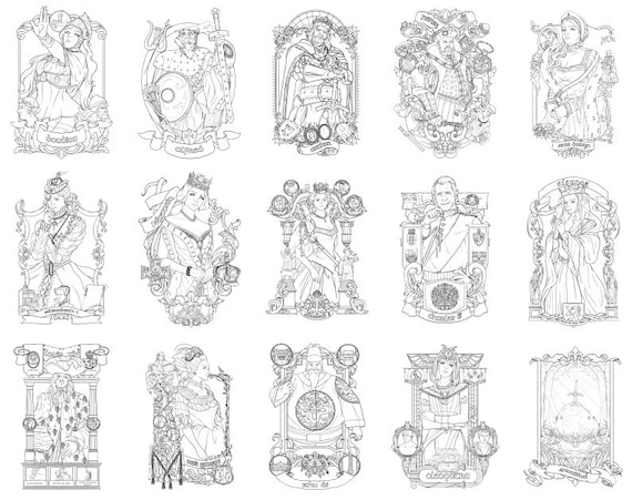 天国の塗り絵コレクション 王と女王 (デジタルダウンロード PDF